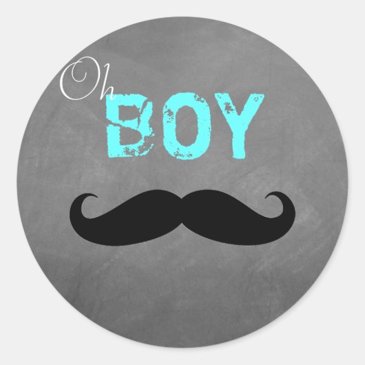 Oh Boy Mustache Sticker (Voorkant)