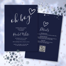 Oh Boy Navy Blue All In One Baby Shower