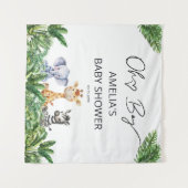 Oh Boy Oerwoud Safari Baby shower Tapestry Wandkleed (Voorkant (horizontaal))