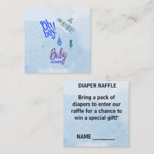 Oh Boy Oh Baby 2-tone blauw Baby shower Informatiekaartje