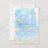Oh Boy Onder het Zee Baby shower Luier Raffle Kaart (Voorkant)