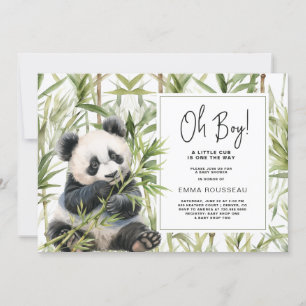 Oh Boy Panda Beer Bamboe Boy Baby shower Kaart