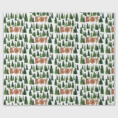Oh Boy Pine Trees Woodland Baby shower Cadeaupapier (Vlak)