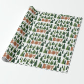 Oh Boy Pine Trees Woodland Baby shower Cadeaupapier (Uitgerold)