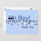Oh Boy Points et Rayures Carte de Remerciement (Devant / Derrière)