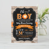 "Oh Boy" pompoenBaby shower Kaart (Staand voorkant)