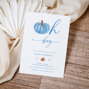 Oh Boy Pumpkin Modern Herfst Baby shower Kaart
