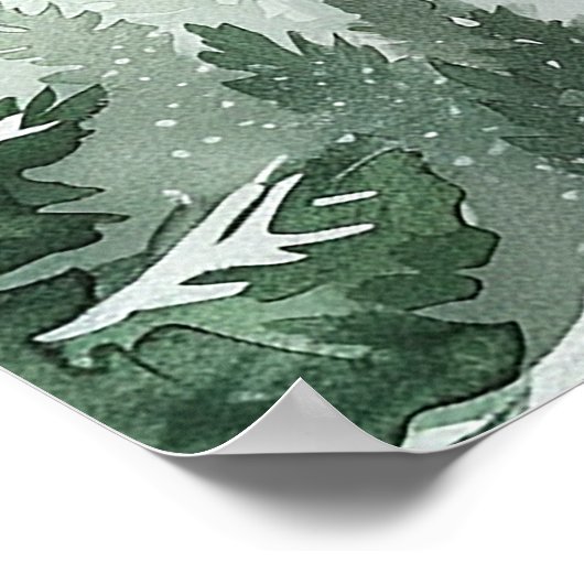 Oh Boy Rustic Pine Forest Baby shower Affiche de b (Coin)