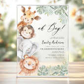 Oh Boy Safari Animal Boy's Baby shower Acryl Uitnodigingen