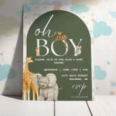 Oh boy! Safari Animals Baby shower uitnodiging