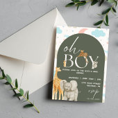Oh boy! Safari Animals Baby shower uitnodiging