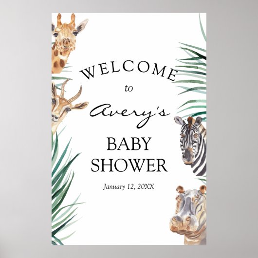 Oh Boy Safari Animaux Affiche de bienvenue (Devant)