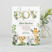 Oh Boy Safari Baby shower Invitation (Debout devant)