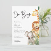 Oh Boy Safari Baby shower Invitation (Debout devant)