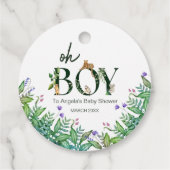 Oh boy Safari Dier Oerwoud Wit Baby shower Bedankjes Labels (Achterkant)