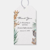 Oh Boy Safari Dieren Baby shower Dank u Cadeaulabel (Voorkant)