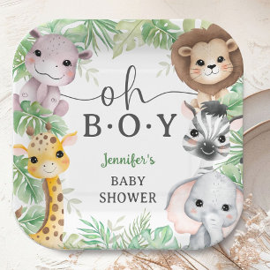 Oh Boy Safari Dieren Baby Shower Jungle Papieren Bordje