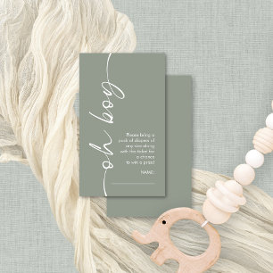 Oh Boy Sage Luier Raffle Baby shower Informatiekaartje