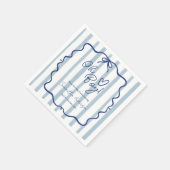 Oh Boy Schattige Whimsical Blue Stripes Baby showe Servet (Hoek)