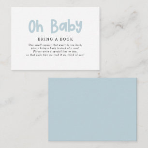 Oh Boy Script Cream baby shower Breng een boek Notitiekaartje