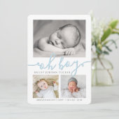 Oh Boy Simple Collage Photo Faire-part de naissanc (Debout devant)