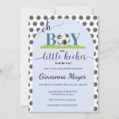 Oh Boy Soccer Boy Baby shower Invitation (Devant)