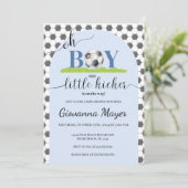 Oh Boy Soccer Boy Baby shower Invitation (Debout devant)