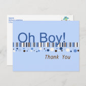 Oh Boy Stippen and Stripes Dank U Briefkaart (Voorkant / Achterkant)
