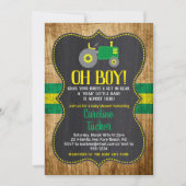 Oh Boy Tractor Baby shower carte d'invitation (Devant)