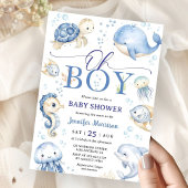 Oh Boy Under The Sea Ocean Baby Shower Invitation