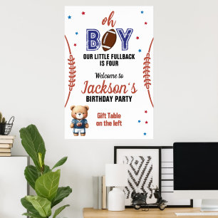 Oh Boy Voetbal Thema Verjaardag Poster