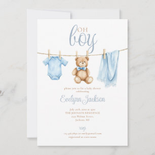 Oh Boy Waslijn Baby Shower All In One Kaart