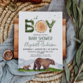 Oh Boy Waterverf Woodland Beer Baby shower Kaart