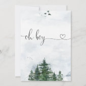 Oh Boy Wilderness Heart Calligraphy Baby shower Kaart (Achterkant)
