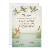 Oh boy! Wildlife Baby shower Uitnodiging