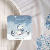 Oh Boy Winter | Baby shower van Woodland Vierkante Sticker