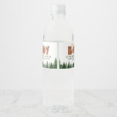 Oh Boy Woodland Baby shower Waterfles Etiket (Achterkant)