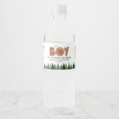 Oh Boy Woodland Baby shower Waterfles Etiket (Voorkant)