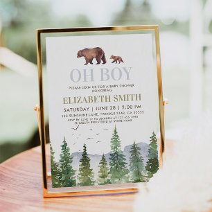 Oh Boy Woodland Beer Baby shower Kaart