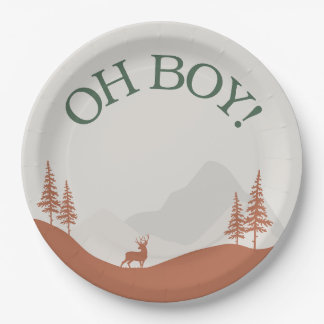 Oh Boy Woodland Mountain baby shower bord