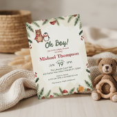 Oh Boy Woodland Winter Baby Shower Invitation