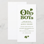 Oh Boys Baby shower de la Saint Patrick Invitation (Devant / Derrière)
