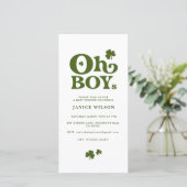 Oh Boys St. Patrick's Day Baby shower Uitnodiging (Staand voorkant)