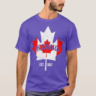 Oh Canada Canadian Flag Maple Leaf Est T-shirt