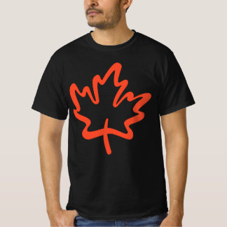 Oh Canada! Dag Canadese esdoornblad Big Red Black T-shirt