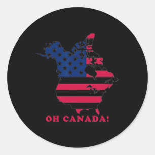 Oh Canada De 51 State Funny Trump Oh Canada 2025 Ronde Sticker