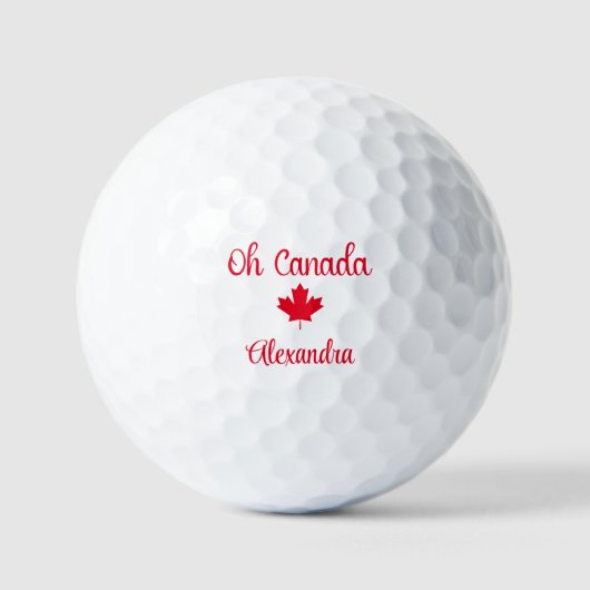 Oh Canada | Elegant Maple Leaf Golfballen (Voorkant)