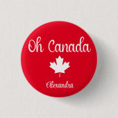 Oh Canada | Elegant Maple Leaf Ronde Button 3,2 Cm (Voorkant)