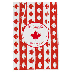 Oh Canada   Elegant rood esdoornblad Medium Cadeauzakje