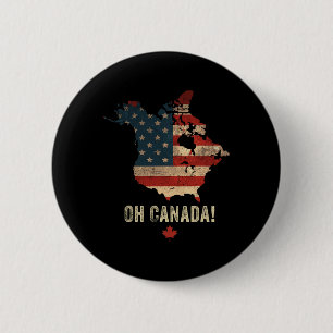 Oh Canada! Grappige Trump 47 Shirt kaart van Canad Ronde Button 5,7 Cm